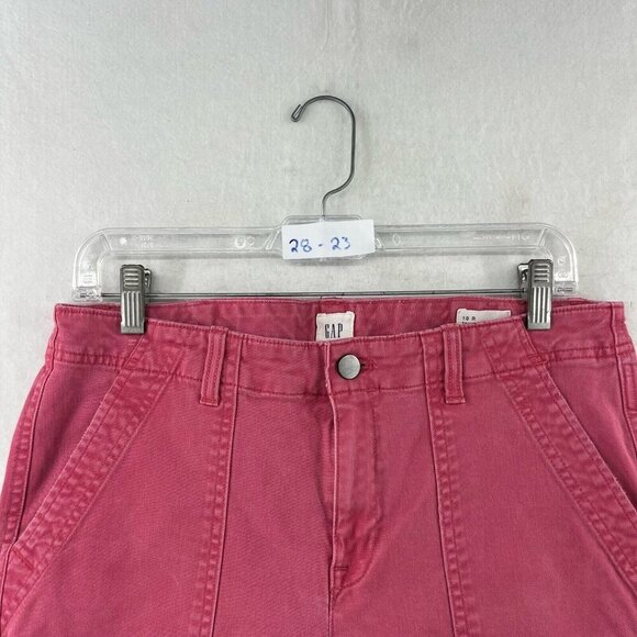 Gap Pants Women's Sz 10 Red Denim Skinny Ankle Midrise Stretch Button Zip Pocket - Picture 12 of 12